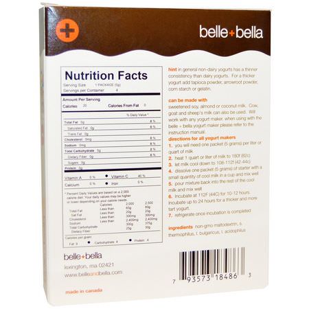 醋, 油: Belle+Bella, Non-Dairy Yogurt Starter, 4 Packets, (5 g) Each