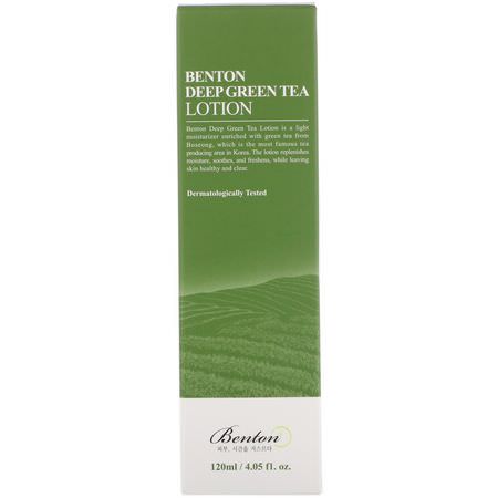 綠茶護膚, K美容保濕霜: Benton, Deep Green Tea Lotion, 4.05 fl oz (120 ml)