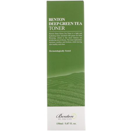 綠茶護膚, K美容潔面乳: Benton, Deep Green Tea Toner, 5.07 fl oz (150 ml)