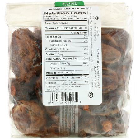 蔬菜零食, 日期: Bergin Fruit and Nut Company, Organic Medjool Dates, 14 oz (397 g)