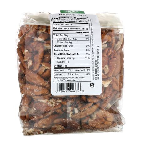 山核桃, 種子: Bergin Fruit and Nut Company, Pecan Halves, Raw, 12 oz (340 g)