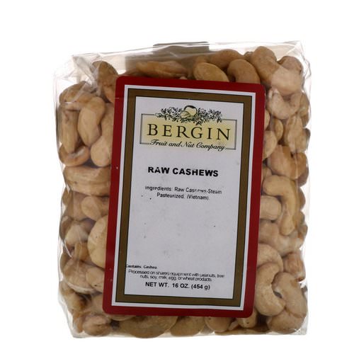 Bergin Fruit and Nut Company, Raw Cashews, 16 oz (454 g) Review