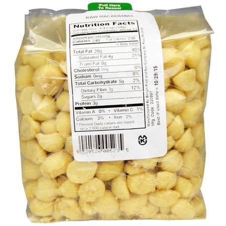 種子, 堅果: Bergin Fruit and Nut Company, Raw Macadamias, 16 oz (454 g)