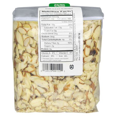 杏仁, 種子: Bergin Fruit and Nut Company, Raw Sliced Almonds, 12 oz (340 g)