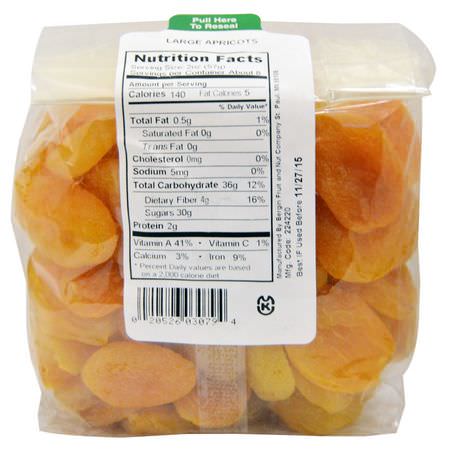 蔬菜零食, 杏乾: Bergin Fruit and Nut Company, Turkish Jumbo Apricots, 16 oz