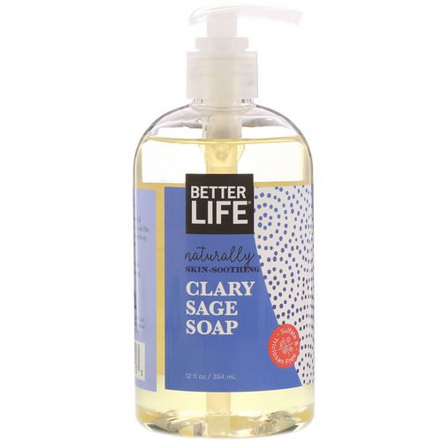 Better Life, Naturally Skin-Soothing Soap, Clary Sage, 12 oz (354 ml) Review