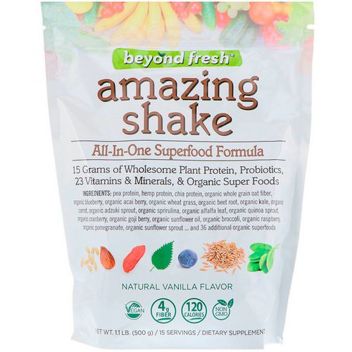 Beyond Fresh, Amazing Shake, All in One Superfood Formula, Natural Vanilla Flavor, 1.1 lb (500 g) Review