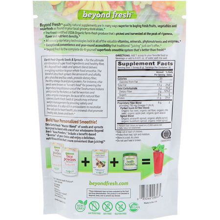 超級食品, 綠色食品: Beyond Fresh, Earth Fresh, Organic Seeds & Sprouts Master Blend, Natural Flavor, 6.35 oz (180 g)