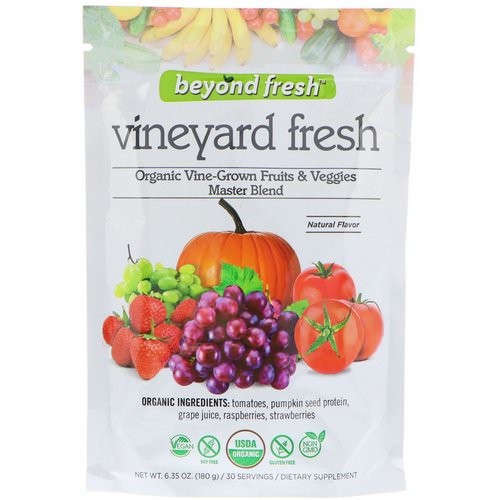 Beyond Fresh, Vineyard Fresh, Organic Vine-Grown Fruits & Veggies Master Blend, Natural Flavor, 6.35 oz (180 g) Review