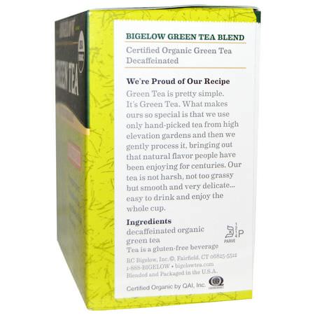 綠茶: Bigelow, Organic Green Tea, Decaffeinated, 40 Tea Bags, 1.73 oz (49 g)