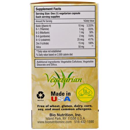 生物素, 指甲: Bio Nutrition, Healthy Hair with Biotin 10,000 Plus, 60 Veggie Caps