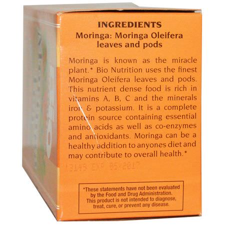 涼茶: Bio Nutrition, Moringa Tea, 30 Tea Bags, 2.1 oz (58.8 g)