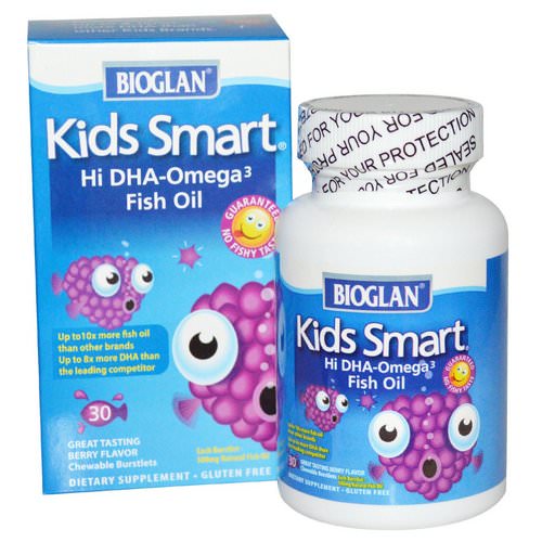 Bioglan, Kids Smart, Hi DHA-Omega 3 Fish Oil, Berry Flavor, 30 Chewable Burstlets Review