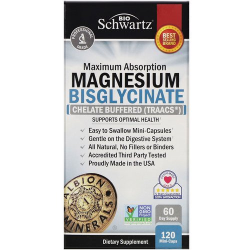 BioSchwartz, Maximum Absorption Magnesium Bisglycinate, 120 Mini-Caps Review