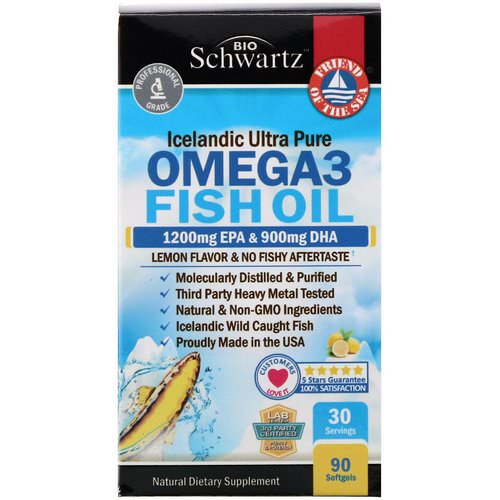 BioSchwartz, Omega 3 Fish Oil, Lemon Flavor, 1200 mg EPA & 900 mg DHA, 90 Softgels Review
