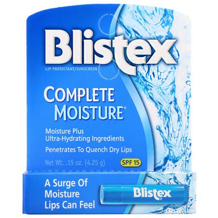 SPF, 潤唇膏: Blistex, Complete Moisture, Lip Protectant/Sunscreen, SPF 15, .15 oz (4.25 g)