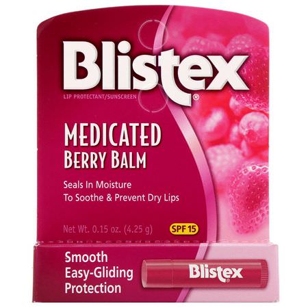 SPF, 藥用: Blistex, Lip Protectant/Sunscreen, SPF 15, Medicated Berry Balm, .15 oz (4.25 g)