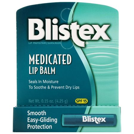 SPF, 藥用: Blistex, Medicated Lip Balm, Lip Protectant/Sunscreen, SPF 15, .15 oz (4.25 g)