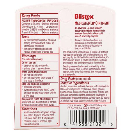 Blistex Medicated - 含藥的潤唇膏, 潤唇膏, 沐浴液