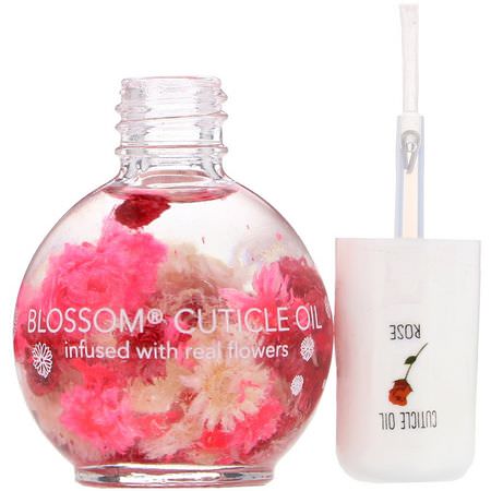 皮膚護理, 指甲護理: Blossom, Cuticle Oil, Rose, 0.42 fl oz (12.5 ml)