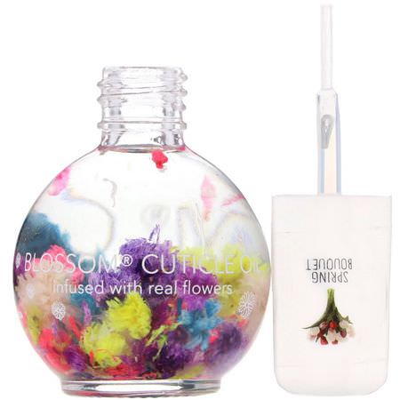 護縫護理, 指甲護理: Blossom, Cuticle Oil, Spring Bouquet, 0.42 fl oz (12.5 ml)
