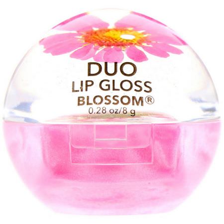唇彩, 嘴唇: Blossom, Duo Lip Gloss, Magenta Flower, 0.28 oz (8 g)