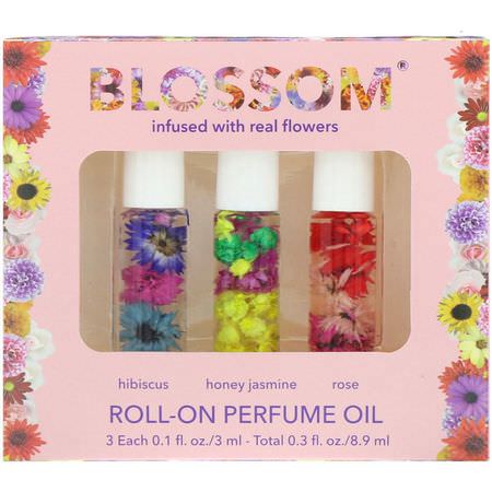 滾珠, 香水: Blossom, Roll-On Perfume Oil Set, 3 Pieces, 0.1 fl oz (3 ml) Each