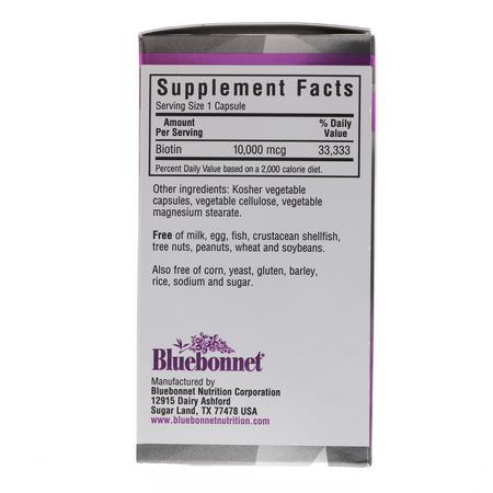 Bluebonnet Nutrition Biotin - 生物素, 指甲, 皮膚, 頭髮