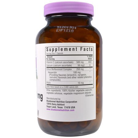 流感, 咳嗽: Bluebonnet Nutrition, Buffered Vitamin C, 500 mg, 180 Vcaps