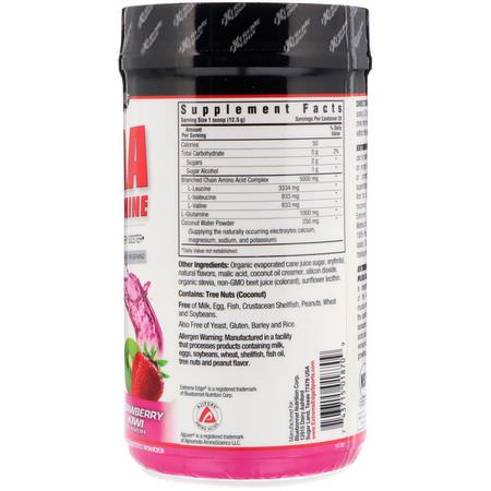 BCAA, 氨基酸: Bluebonnet Nutrition, Extreme Edge BCAA Plus Glutamine, Strawberry Kiwi Flavor, 13.23 oz (375 g)