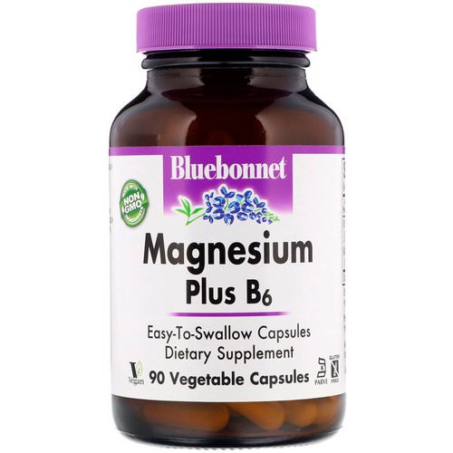 Bluebonnet Nutrition, Magnesium Plus B6, 90 Vegetable Capsules Review