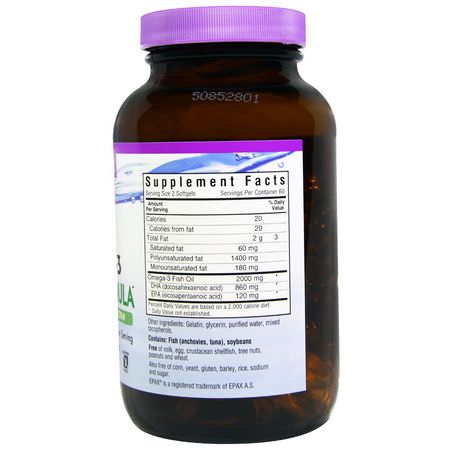 Omega-3魚油, EPA DHA: Bluebonnet Nutrition, Natural Omega-3, Brain Formula, 120 Softgels