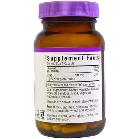 流感, 咳嗽: Bluebonnet Nutrition, Zinc Picolinate, 50 mg, 100 Veggie Caps