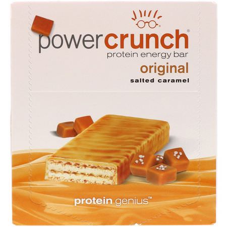 能量棒, 運動棒: BNRG, Power Crunch Protein Energy Bar, Original, Salted Caramel, 12 Bars, 1.4 oz (40 g) Each