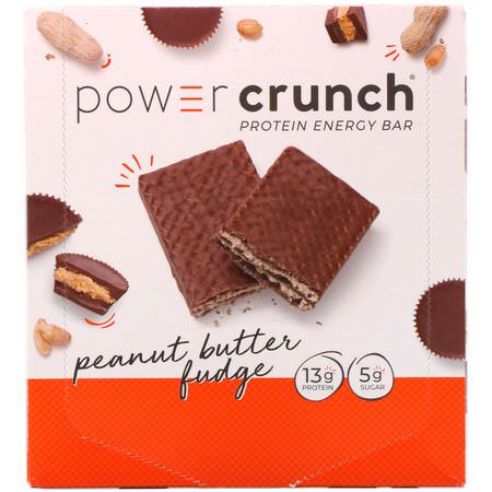 能量棒, 運動棒: BNRG, Power Crunch Protein Energy Bar, Peanut Butter Fudge, 12 Bars, 1.4 oz (40 g) Each