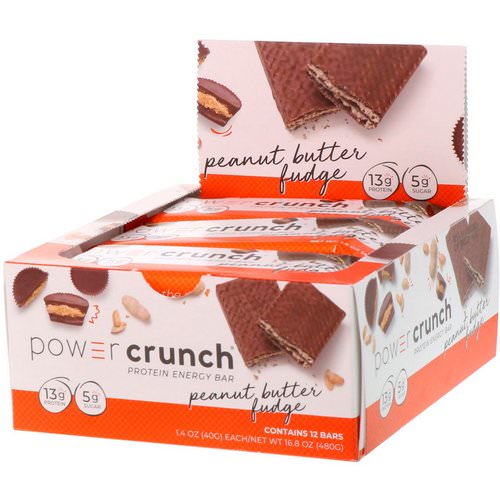 BNRG, Power Crunch Protein Energy Bar, Peanut Butter Fudge, 12 Bars, 1.4 oz (40 g) Each Review