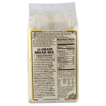 麵包混合, 混合: Bob's Red Mill, 10 Grain, Bread Mix, 19 oz (538 g)