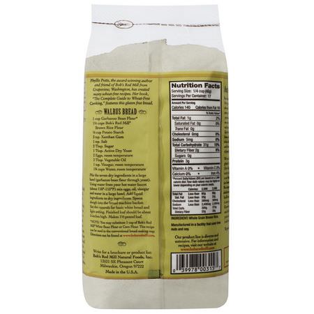 糙米粉, 混合物: Bob's Red Mill, Brown Rice Flour, Whole Grain, 24 oz (680 g)