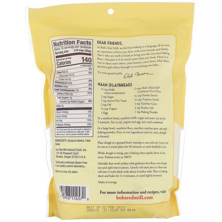 混合物, 麵粉: Bob's Red Mill, Garbanzo Fava Flour, 22 oz (624 g)