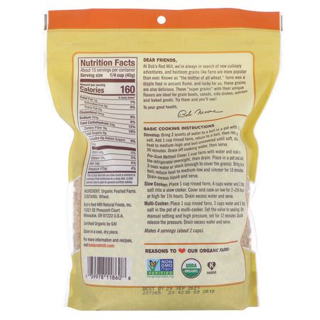 麵包, 穀物: Bob's Red Mill, Organic Farro, 24 oz (680 g)