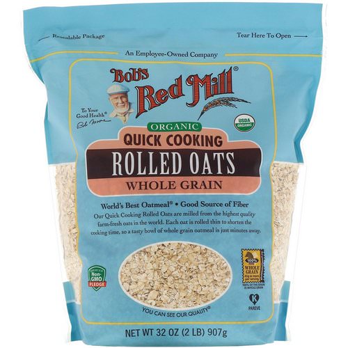 Bob's Red Mill, Organic, Quick Cooking Rolled Oats, Whole Grain, 32 oz (907 g) Review