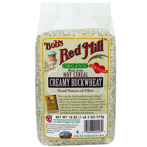 Bob's Red Mill, Organic Hot Cereal, Creamy Buckwheat, Whole Grain, 18 oz (510 g) Review