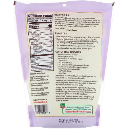 澱粉, 混合物: Bob's Red Mill, Potato Starch, Unmodified, Gluten Free, 22 oz (623 g)