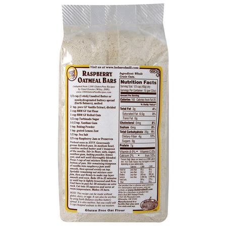 混合物, 麵粉: Bob's Red Mill, Whole Grain Oat Flour, Gluten Free, 22 oz (623 g)