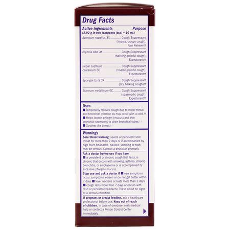 順勢療法, 草藥: Boericke & Tafel, Cough & Bronchial Syrup, Daytime, 8 fl oz (240 ml)