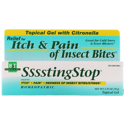 Boericke & Tafel, SssstingStop, Topical Gel with Citronella, 2.75 oz (78 g) Review