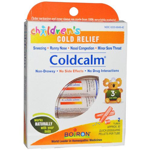 Boiron, Coldcalm, Children's Cold Relief, 2 Tubes, Approx 80 Pellets Per Tube Review