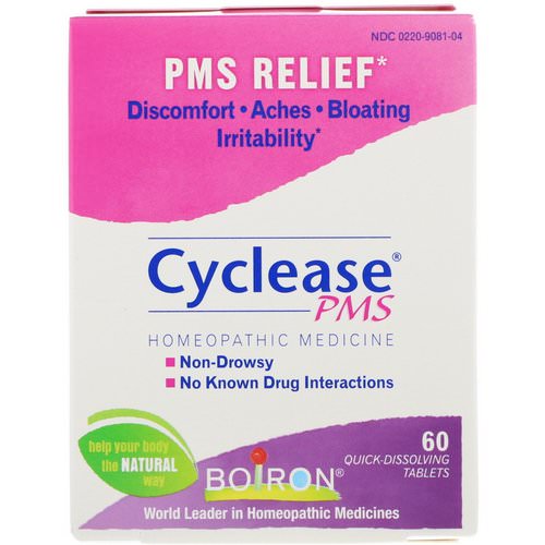 Boiron, Cyclease PMS, 60 Quick-Dissolving Tablets Review