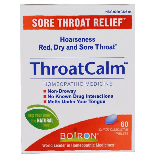 Boiron, ThroatCalm, 60 Quick Dissolving Tablets Review