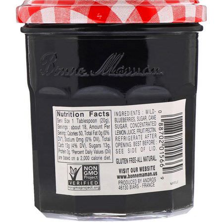水果醬, 蜜餞: Bonne Maman, Wild Blueberry Preserves, 13 oz (370 g)